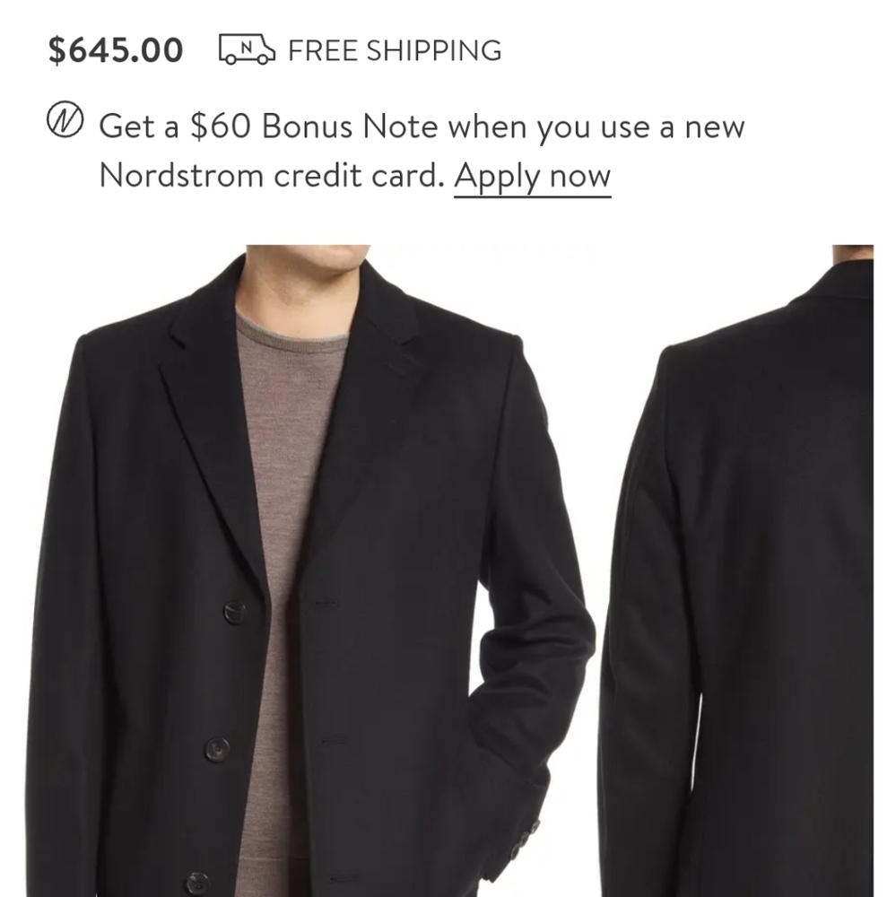 Mens hugo boss wool over coat